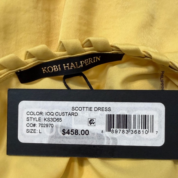 NWT! KOBI HALPERIN Custard Scottie Belted Tiered Midi Dress. Size Large. - Picture 11 of 14